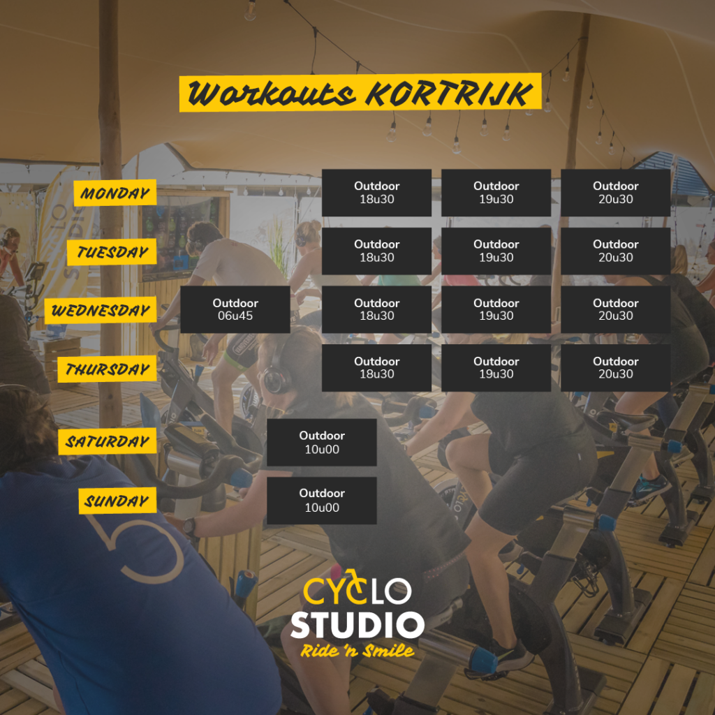 Timetable Cyclo Studio Kortrijk